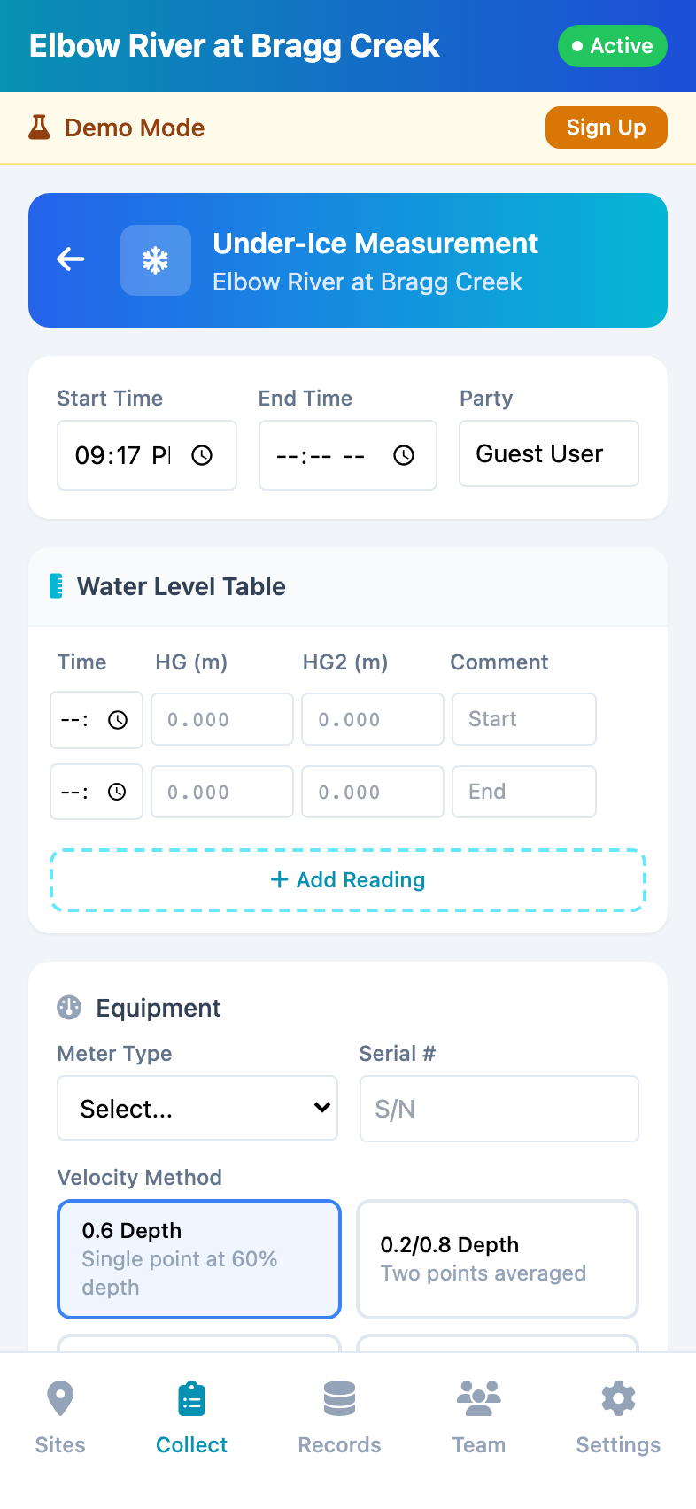 Under-Ice Measurement